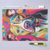 Ein Pop Art Pitbull Bright und Bold Decoupage Seidenpapier (Handwerk)