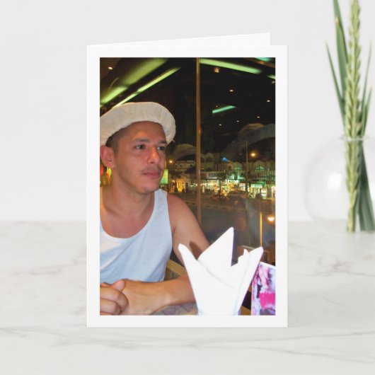 Ein Portrait des Menschen im Restaurant Karte (Vorderseite)