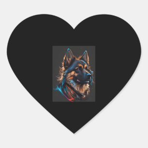 Ein Portrait eines deutschen Schäferhundes Herz-Aufkleber