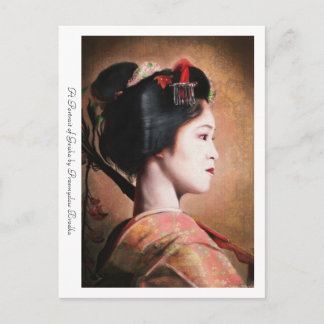 Ein Portrait Geishas japanischer orientalischer Po Postkarte