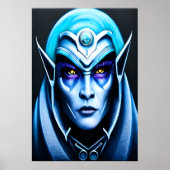 Ein Portrait von einer blauen Alien | AI Art Poste Poster (Vorne)