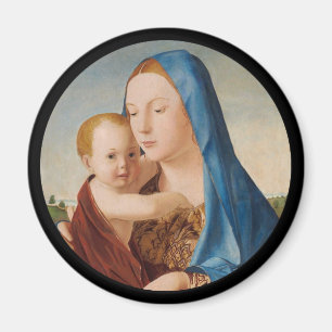 Ein Portrait von Mary und Baby Jesus Magnet