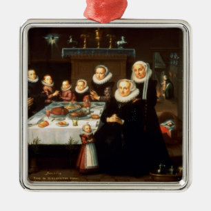 Ein Porträt einer Familien-Sprichwort Anmut vor Silbernes Ornament