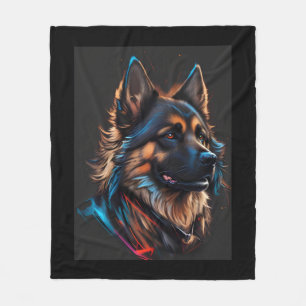 Ein Porträt eines deutschen Schäferhundes   Fleecedecke