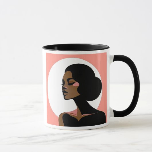 Ein Porträt von Frauen im Minimalstil. Tasse (Rechts)