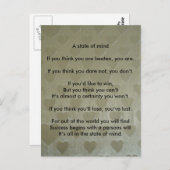 Ein positiver Staat des Geistes Postkarte (Vorne/Hinten)