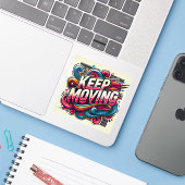 Ein positiver Werbetext, der behalte, zu gehen Aufkleber (Laptop mit iPhone)