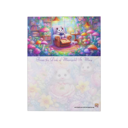 Ein Possum und sein Buch Notizblock (Rotiert)