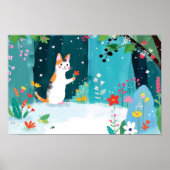 ein Poster einer Katze mit Blume (Vorne)