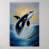 Ein Poster eines Orcas im Ölgemälde-Stil (Vorne)