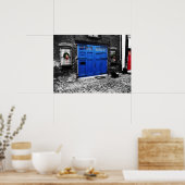 ein Poster mit blauer Leinwand - Standardgröße (Küche)