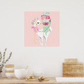 Ein Poster mit schönen Blume und Lamas (Küche)