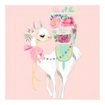 Ein Poster mit schönen Blume und Lamas