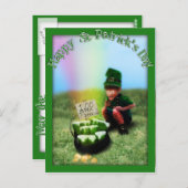 Ein Pot O' Beer am Ende des Regenbogens! Postkarte (Vorne/Hinten)