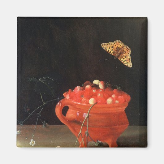 Ein Pot wild lebender Erdbeeren Magnet (Vorne)