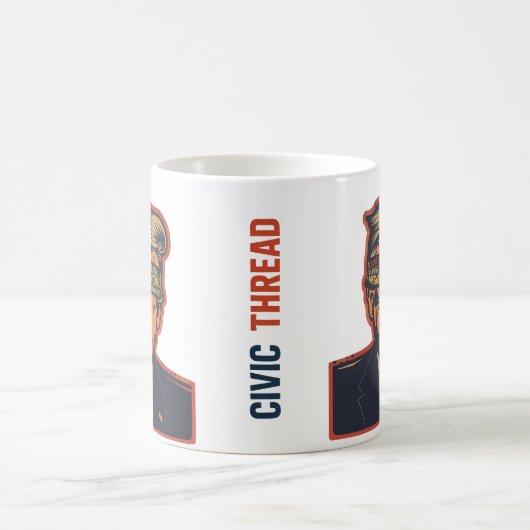 Ein Präsident, der von mentalen Fragen geblendet w Kaffeetasse (Mittel)