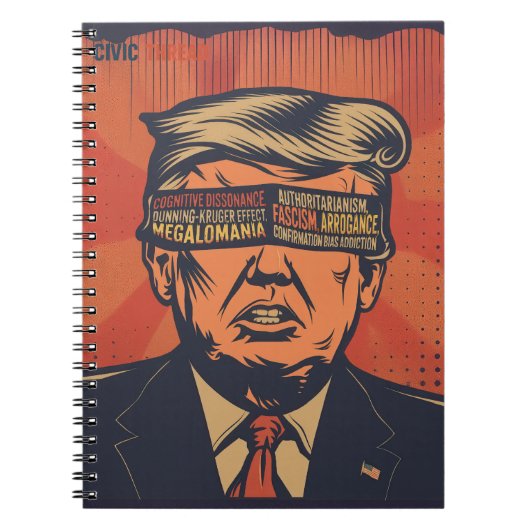 Ein Präsident, der von mentalen Fragen geblendet w Notizblock (Vorderseite)