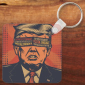 Ein Präsident, der von mentalen Fragen geblendet w Schlüsselanhänger (Rückseite)