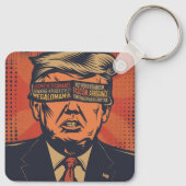 Ein Präsident, der von mentalen Fragen geblendet w Schlüsselanhänger (Rückseite)