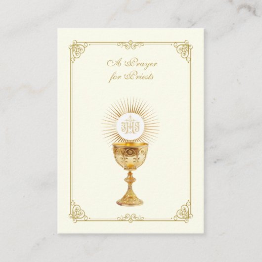 EIN PRAYER FÜR DIE PRIESTEN KATHOLISCHEN RELIGIÖSE PLATZKARTE (Vorderseite)