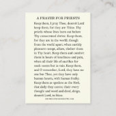 EIN PRAYER FÜR DIE PRIESTEN KATHOLISCHEN RELIGIÖSE PLATZKARTE (Rückseite)