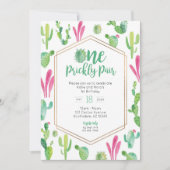 Ein Prickly Pair Twin Girls Einladung zum 1. Gebur (Vorderseite)