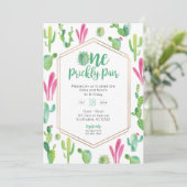 Ein Prickly Pair Twin Girls Einladung zum 1. Gebur (Stehend Vorderseite)