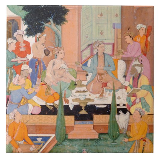 Ein Prinz und Begleiter nehmen Erfrischungen und Fliese (Vorderseite)