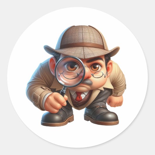 Ein privater Ermittler sucht nach Hinweisen Runder Aufkleber (Vorderseite)