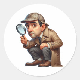 Ein privater Ermittler sucht nach Hinweisen Runder Aufkleber