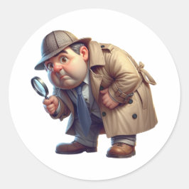 Ein privater Ermittler sucht nach Hinweisen Runder Aufkleber