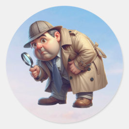 Ein privater Ermittler sucht nach Hinweisen Runder Aufkleber