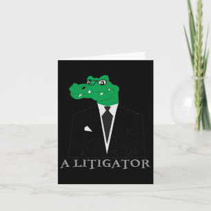 Ein Prozess führender Alligator im Anzug Lustiges  Karte
