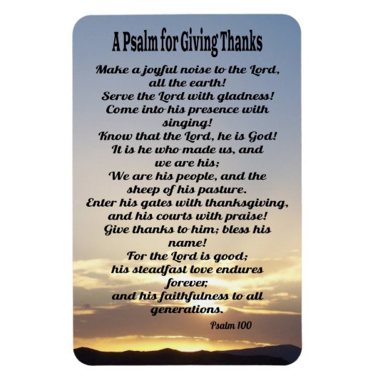 Ein Psalm für das Geben von Dankopp 100 Magnet (Vertikal)