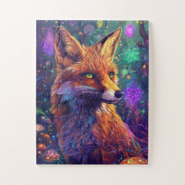 Ein psychedelischer roter Fuchs Puzzle