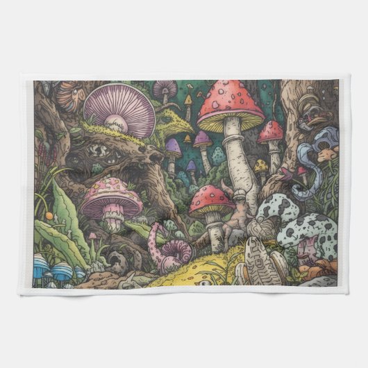Ein psychedelisches Wald-Dekorationstuch für Tee Geschirrtuch (Horizontal)