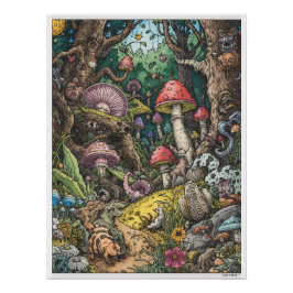 Ein psychedelisches Waldposter Poster