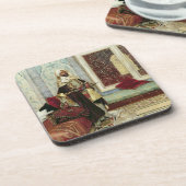 Ein Publikum (Öl auf Platte) erwarten Untersetzer (Linke Seite)