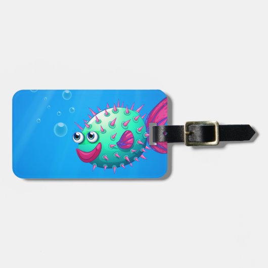 Ein Pufferfischlächeln Gepäckanhänger (Vorderseite horizontal)