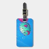 Ein Pufferfischlächeln Gepäckanhänger (Vorderseite vertikal)