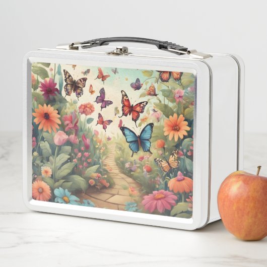 Ein pulsierender Whimsical Butterfly Metall Brotdose (Beispiel)