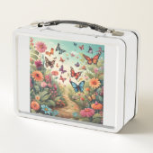 Ein pulsierender Whimsical Butterfly Metall Brotdose (Rückseite)