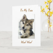 EIN PUPPY HUSKY ZU MEINEM ZWEI AN IHREM BIRTHTAG S KARTE (Gelbe Blume)