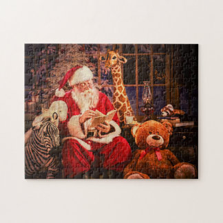 Ein Puzzlespiel, Weihnachtsmann mit angefülltem Puzzle