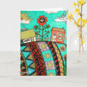 Ein Pysanka (Ostereier) Dorf Angel Folk Art Karte (Gelbe Blume)