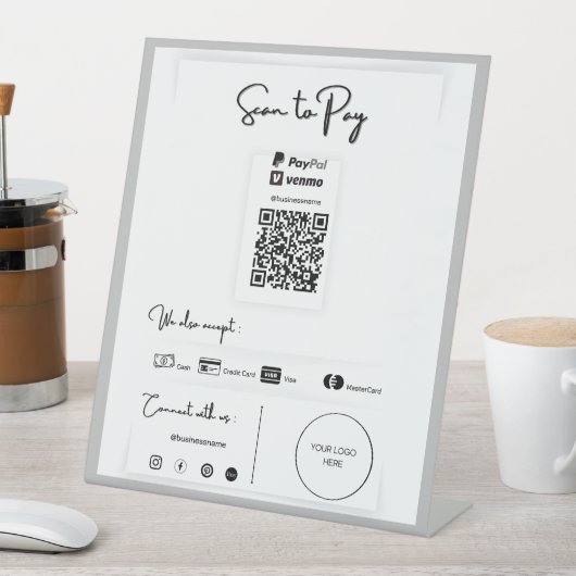 Ein QR-Code-Pedestzeichen bezahlen Sockelschild (In Situ)