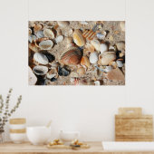 Ein Quadratfuß der Muscheln Poster (Küche)