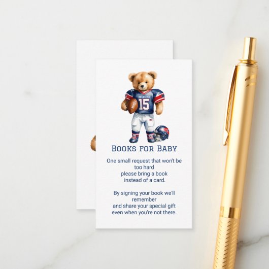 Ein Quarterback über die Art und Weise, wie Bücher Begleitkarte (Vorderseite/Rückseite Beispiel)