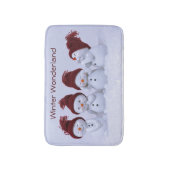 Ein Quartett der Schneemänner Badematte (Vorderseite Vertikal)