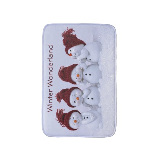 Ein Quartett der Schneemänner Badematte (Vorderseite Vertikal)